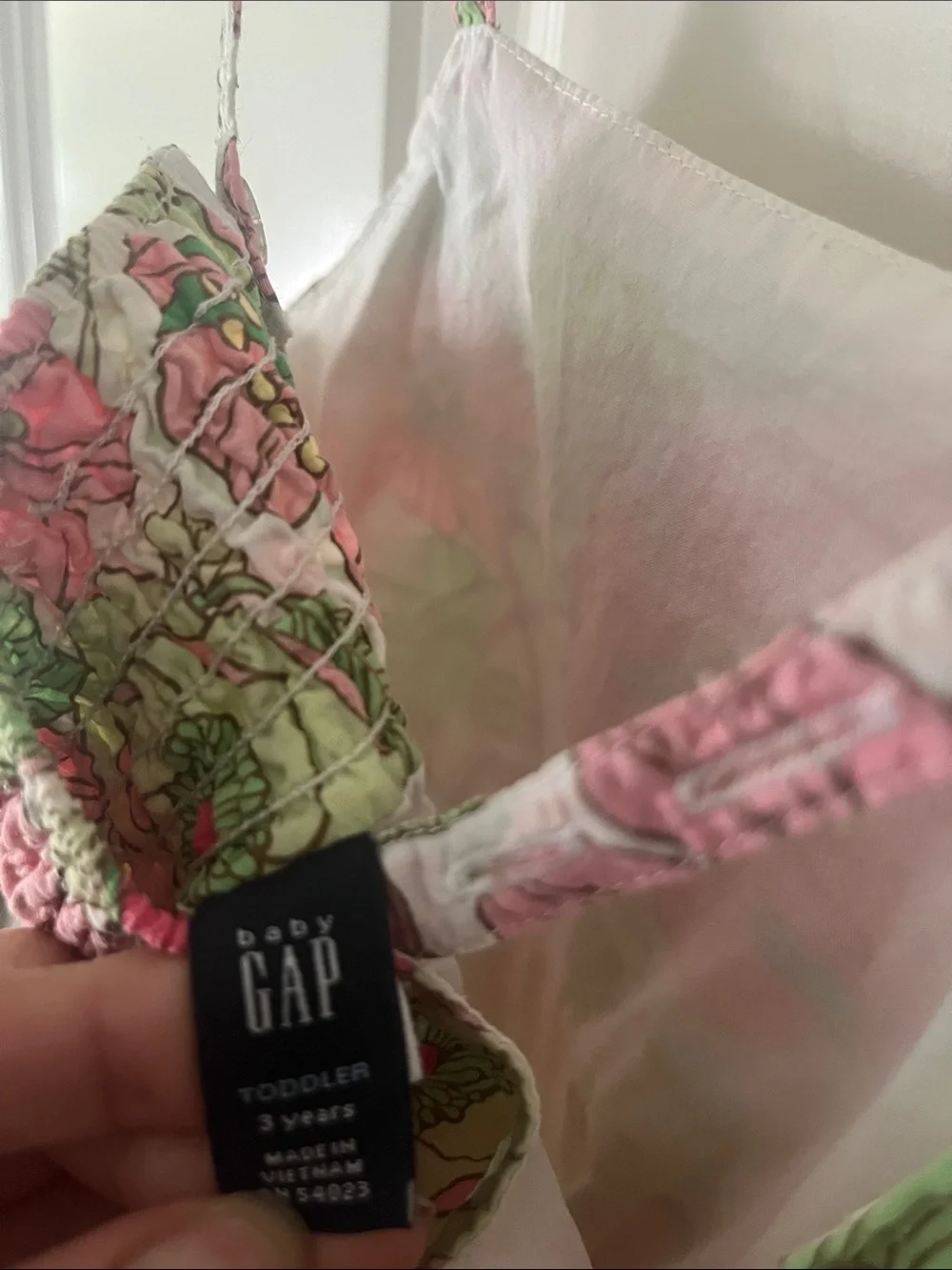 VINTAGE Gap Floral Tropical swing summer sun dress seersucker cotton Sz 3T